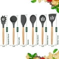 thumbnail image 4 of Kitchen Utensils Set of 6, VeSteel Silicone Cooking Utensils with Wooden Handle, Non-Stick Cookware & Heat Resistant (Gray), 4 of 7