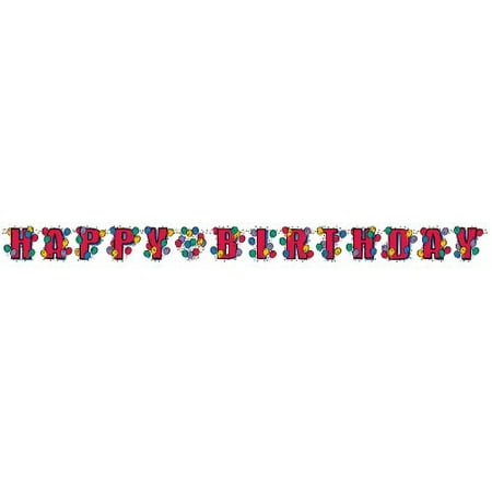 Balloon Party Happy Birthday Letter Banner 8ft