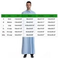 thumbnail image 3 of Kalauyu Men's Kaftan Thobe Long Sleeve Linen Men Thobe Robe Side Split Men Thobe Casual Thobe, 3 of 9