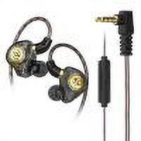 Audífonos deportivos HiFi con auriculares con micrófono para teléfonos (enchufe negro negro)