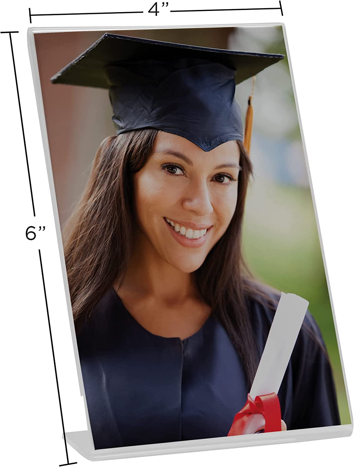 Clear Acrylic Bent Easel 4" x 6" Picture Frames - Pack of 50