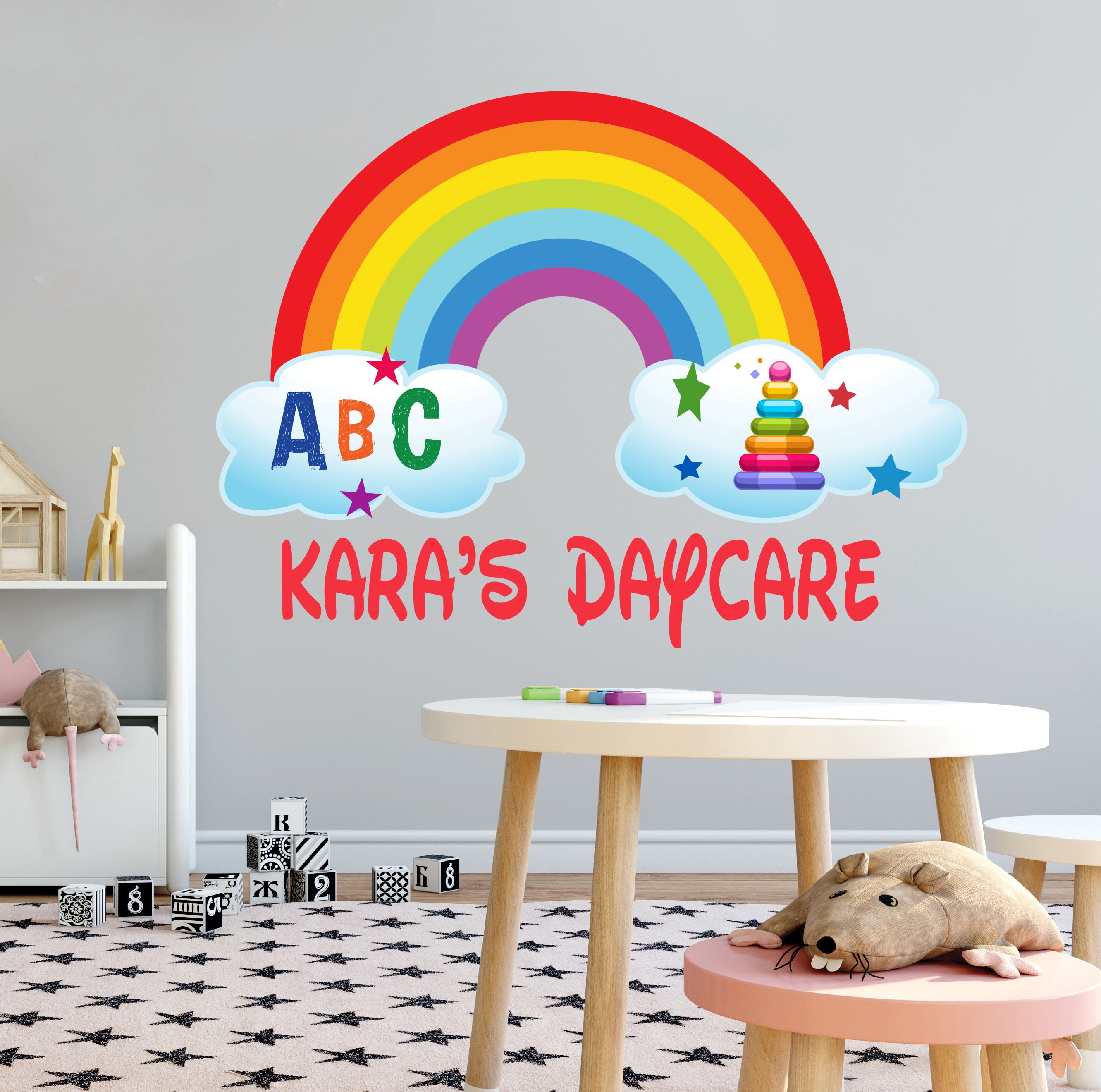 Pastel Rainbow Alphabet Wall Decals, ABC's, Eco Friendly Nursery Decor, ABC  Wall Stickers, Kids Room Wall Decals
