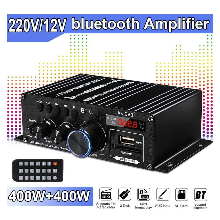 Ak380 Digital Amplifier Stereo BASS Audio Player Car Speaker