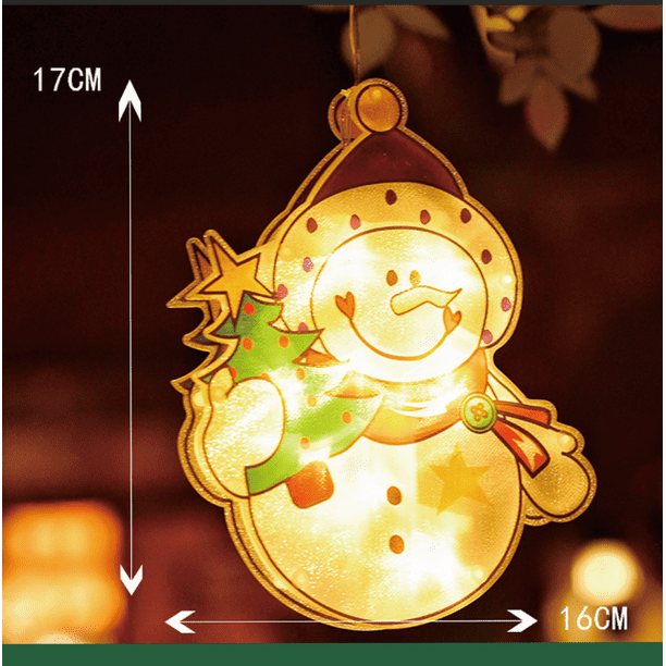 QUETO Ensemble de 6 Lumières de Décoration de Fenêtre de Noël, Guirlande  Lumineuse de Fenêtre de Noël, Lumière de Noël Guirlande Lumineuse d'Arbre  de Noël Chambre, Guirlande Lumineuse LED à Piles Blanc