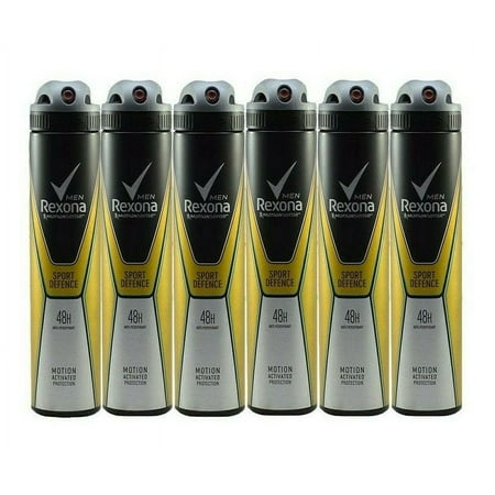 Rexona Men Sport Defence Antiperspirant Deodorant Spray 200ml, Pack of 6 (6x 6.76 oz)