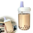 thumbnail image 2 of Oimcto Pearl Milk Tea Straw Cup Purple A,Travel Cup Milk Tea Cup and Large Capacity Wide Mouth Family Cup 500Ml Drink Straight From a Large Plastic Cup, 2 of 8
