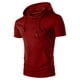 thumbnail image 1 of Playera Elvqul para Hombre Manga Corta Playa Deportivas sin Estampado Rojo con Capucha, 1 of 3