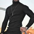 thumbnail image 5 of Vedolay Turtleneck Men 2023 Puff Sleeve Knit Pullover Long Sleeve Sweater Black,XL, 5 of 5