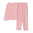 thumbnail image 1 of REDHOTYPE Nouveaux Pyjamas en Coton Doux pour Femmes 2 Pcs Grande Taille 3TG Simple Manches Longues Décontracté, 1 of 2
