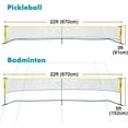 thumbnail image 2 of Ksports Regulation Size Pickleball Net 22 Feet Yellow, can be Used as Recreation Tennis or Badminton Net, Comprises of Pickleball Portable Net, 4 LED Shuttlecocks, Carry Bag and 2 Pickleballs, 2 of 8