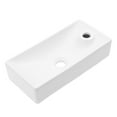 thumbnail image 6 of Logmey 17"x8" Porcelain White Bathroom Ceramic Sink Rectangular Wall Mount Sink, Pre-Drilled Faucet Hole, 6 of 7