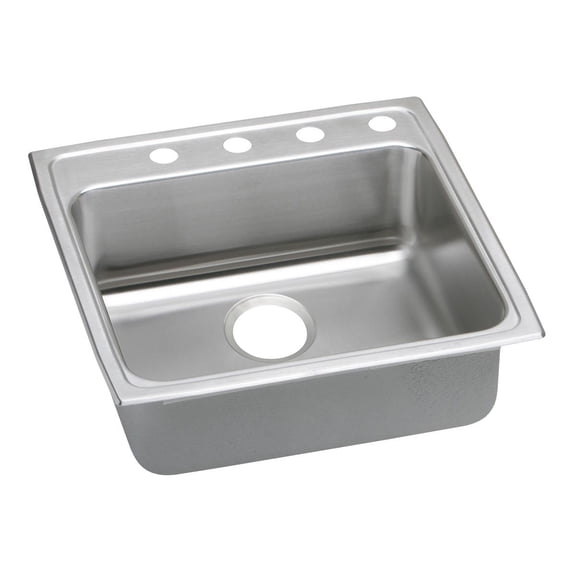 Elkay Lustertone Classic Stainless Steel 22" x 22" x 5-1/2", 2-Hole Single Bowl Drop-in ADA Sink with Quick-clip
