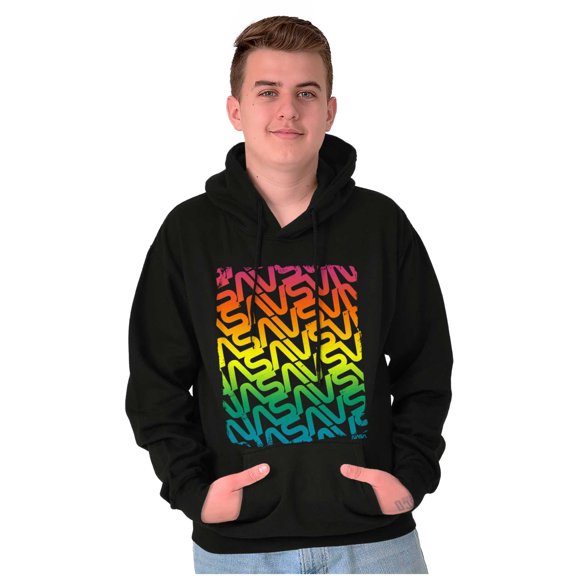 NASA Worm Logo Rainbow Gradient Hoodie Sweatshirt Women Men Brisco Brands S