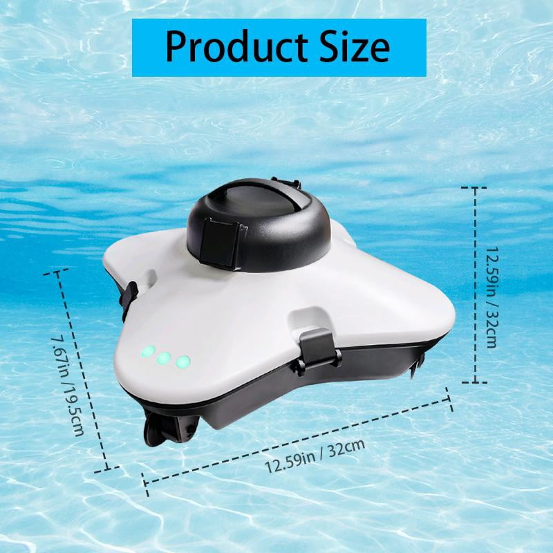 Automatic Pool Vacuum, Cordless Electric Robot for Above and In-ground Pools, Suitable for Areas Up to 1000 Square Feet -White