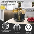 thumbnail image 4 of Txkrhwa 360° Rotating Utensil Caddy, 4 Compartment Metal Utensil Organizer, Kitchen Utensil Caddy, Multifunctional Cutlery Storage Holder, Flatware Organizer with Handle for Home Party, 4 of 9