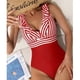 thumbnail image 4 of Traje de baño de una pieza sexy con escote en V y tirantes anchos para mujer, 4 of 6