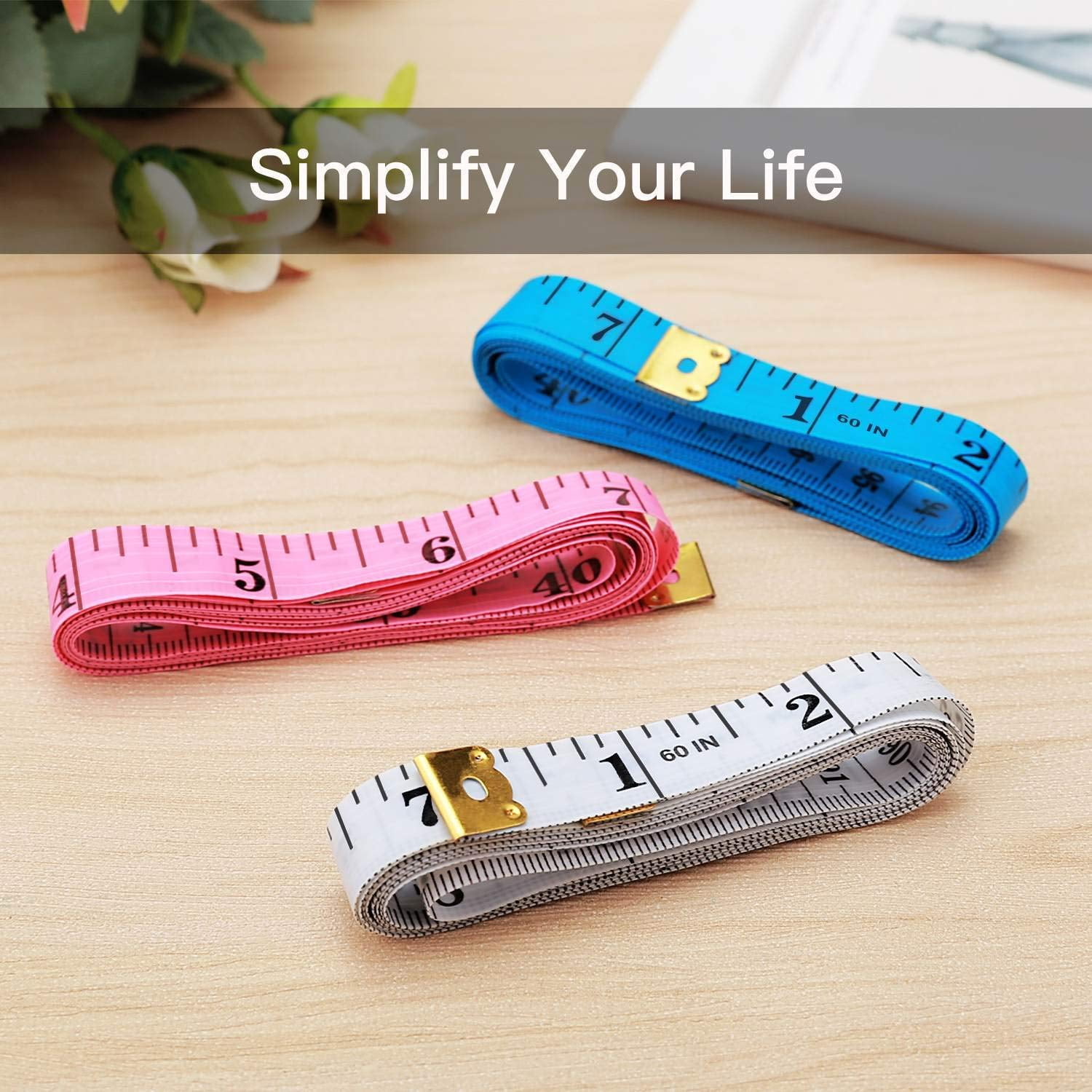 Magik 60''~120''/1.5~3M Double-scale Tailor Seamstress Cloth Body Ruler  Tape Measure Sewing Heavy Duty Tape (Pack of 2, 120''/300cm, Yellow)