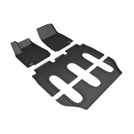 3D MAXpider Custom Fit Kagu Floor Mat (Black) for 2016-2017 Tesla Model X Non-Folding 7-SEAT - 1ST Row 2ND Row 3RD Row