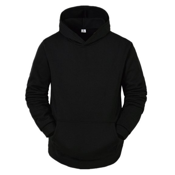 Men'S Hoodies Solid Color Casual Loose Fit Hooded Sweatshirts Comfoty Soft Long Sleeve Pullover Tops Spring Fall Outfits Clothes Black L