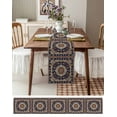 thumbnail image 3 of Navy Blue Boho Burlap-Cotton Table Runner 72 Inches Long,Contemporary Abstract Ethnic Vintage Geometric Farmhouse Table Runners,Outdoor Dining Tablecloths Decor for Baby Shower Party Wedding 16x72, 3 of 9