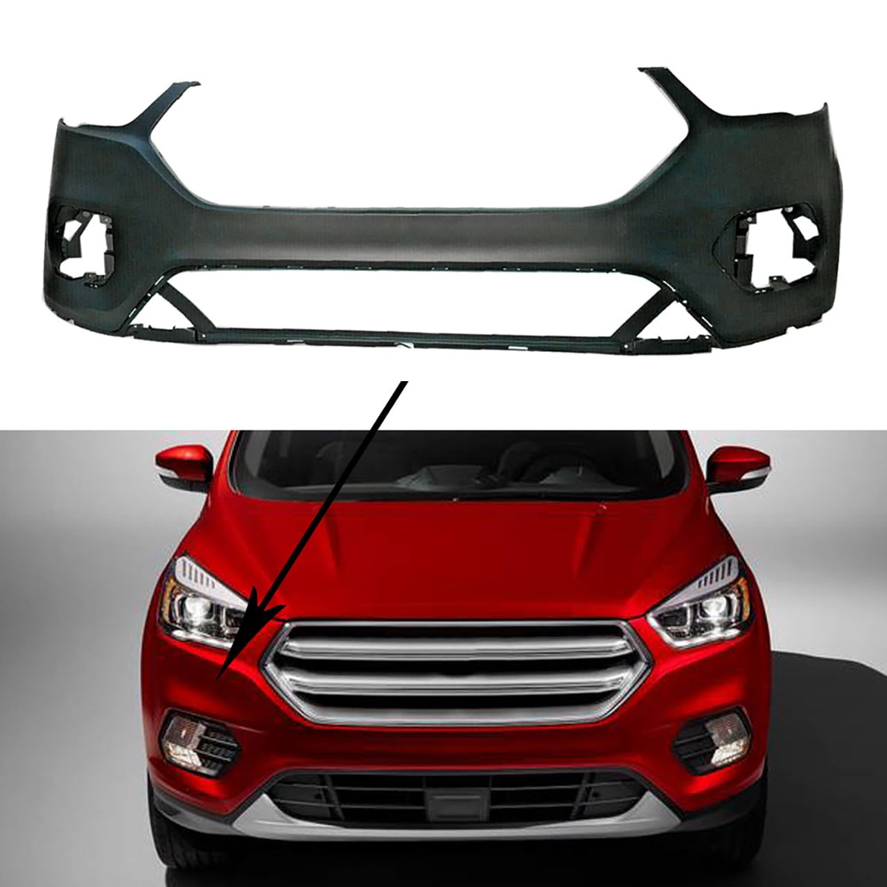 Fit for 2017 2018 2019 Ford Escape Front Bumper Cover Unpainted