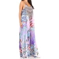 thumbnail image 3 of Sakkas Sofia Women's Spaghetti Strap V-neck Floral Print Summer Casual Maxi Dress - 423 - One Size, 3 of 5