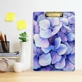 thumbnail image 5 of FMSHPON Purple Hydrangea Flower Petals Clipboard Hardboard Wood Nursing Clip Board and Pull for Standard A4 Letter 13x9 inches, 5 of 7