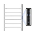thumbnail image 2 of KFFKFF Wall-Mounted Towel Warmer with 6 Bars, Bathroom Towel Heating Rack, IPX5 Waterproof, Timer & LED Screen, 5 Temperature Settings, Silver, 2 of 9