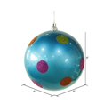 thumbnail image 2 of Vickerman M120412 8 in. Turquoise Candy Polka Dot Ball, 2 of 2