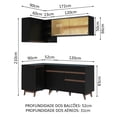 thumbnail image 3 of Madesa Gabinete de Cocina Integral Completa de Esquinero 262 cm Reims Negro 01, 3 of 8