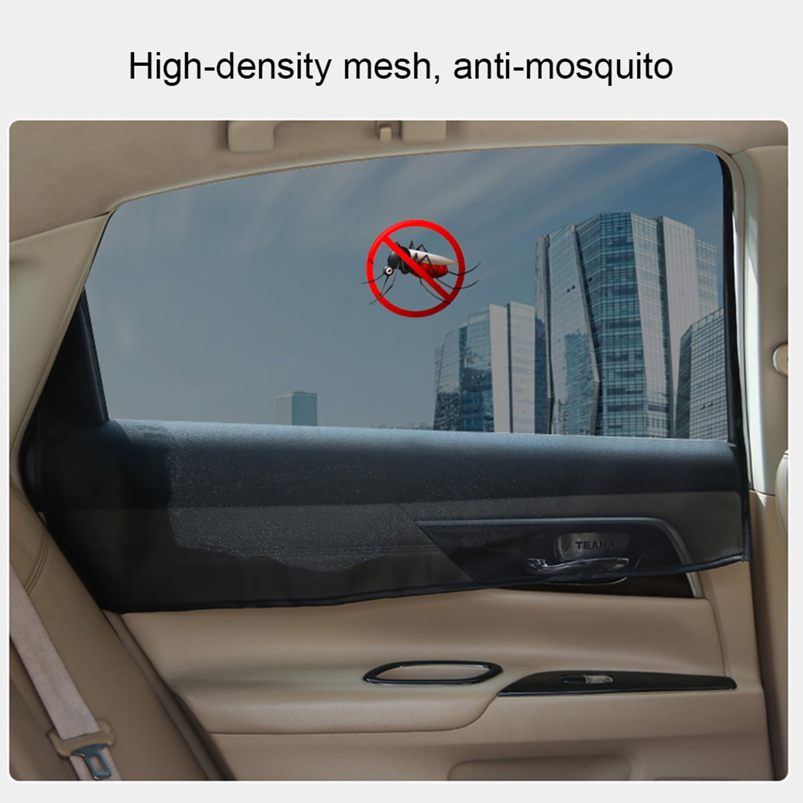 4Pcs Car Front Rear Side Window Sun Shade UV Rays Block Breathable Sunshade Blinds for Baby Kids Adults Pet Fits Most Vehicle One-way Perspective Installation-free Magnetic Curtain 