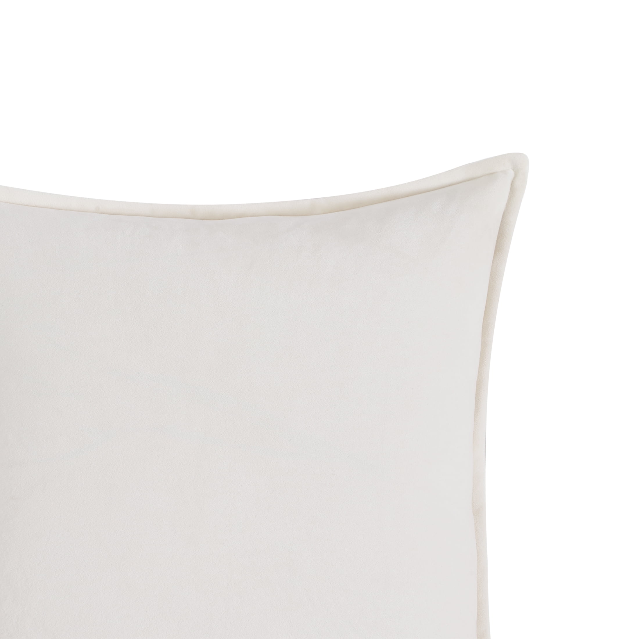(2 pack) Better Homes & Gardens 20" x 20" Solid Reversible Beige/White Velvet Decorative Pillow
