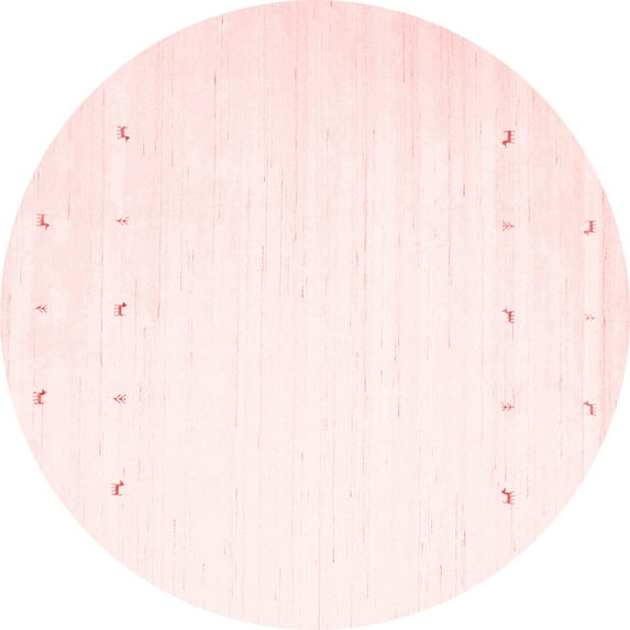 Ahgly Company Indoor Round Solid Red Modern Area Rugs, 8' Round