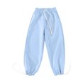 thumbnail image 6 of Kids Big Girls Sweatpants Drawstring Athletic Fleece Wide Leg Jogger Pants Outdoor Lightweight Baggy Sports Pants with Pocket, 6 of 6
