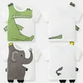 thumbnail image 5 of Odeerbi 1-8Y Toddler Boys Girls Elephant Graphic Cotton T-Shirt Children's Summer Knitted Cotton Cute Print Tops Round Neck Short Sleeve Shirts Green, 5 of 5