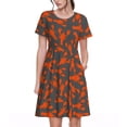 thumbnail image 1 of Bixox Robe d'Été à Manches Courtes pour Femmes Robe Ample Longueur Genou avec Poches-Écrevisse, 1 of 7