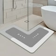 thumbnail image 4 of Vfedsrsge Soft L Corner Rug Non-Slip Water Absorbent Machine Washable - Memory Foam Velvet Fleece Gray Floor Mat for Bathroom Living Room Kitchen Tub Shower, 4 of 5