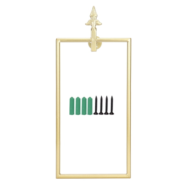 Toallero de estilo nórdico montado en la pared Anillo de almacenamiento de toallas rectangular Accesorio de baño Dorado