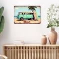 thumbnail image 2 of Retro Beach Van Surfing Metal Tin Sign, Vintage VW Bus Wall Art for Home Bar Garden Porch Bedroom Kitchen Decor, 8 x 12 in, 2 of 6