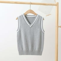 Busydd Girls Clothes 3-15 Years V Neck Sleeveless Knit Sweaters Comfy Casual Unisex Boys Girls Sweaters Kids Clothing