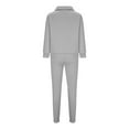 thumbnail image 4 of Brondbend Women's Sweat Set Woman Hoodies Pullover Long Sleeved Half Zipper Pullover Solid High Waist Jogger Outfits Fashion Loose Tracksuits Running Fall Winter Sets White, 4 of 5