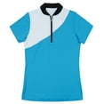 thumbnail image 3 of Monterey Club Women's Enjoy Stripe Contrast Zip Golf Polo Shirt #2342, 3 of 4
