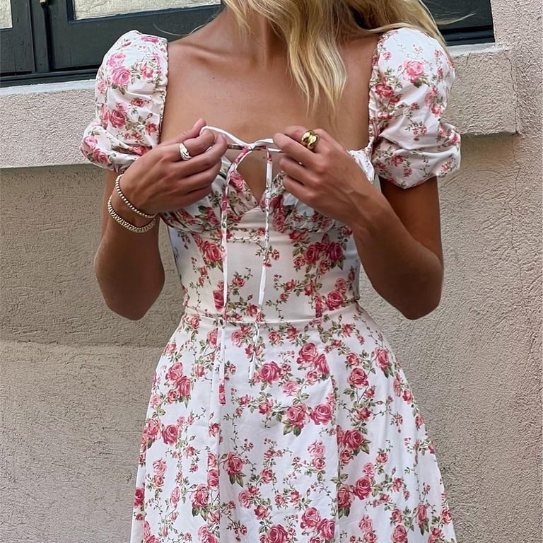 casual women's spring dresses 2024 Willbest Spring Dresses for Women 2024 Petite Cotton Women Summer Casual Dresses Short Sleeve Summer Dresses Casual T Shirt Dresses Beach Skirts Mini