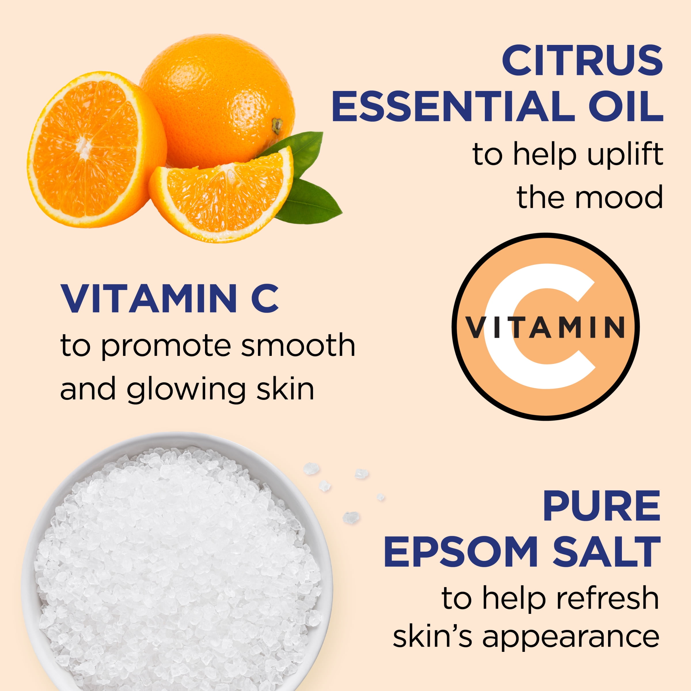 Dr Teal's Body Wash with Pure Epsom Salt, Glow & Radiance with Vitamin C & Citrus, 24 fl oz