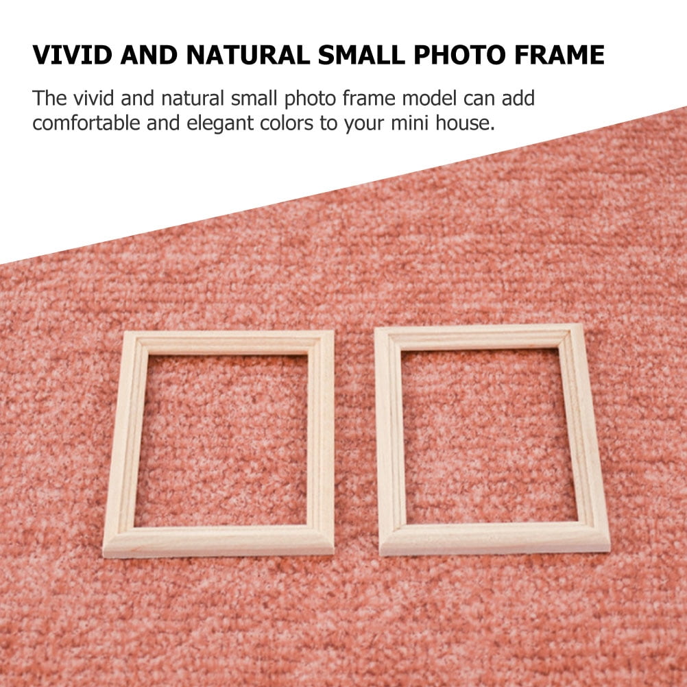 Gymnture Miniature Wooden Furniture Vintage Frames for Dollhouse Decoration