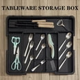 thumbnail image 4 of EDHITNR Expandable Kitchen Utensil Drawer Tray, Scalable Kitchen Utensil Compartment Storage Box with 9 Sections for Forks Knives Spoons, 4 of 6