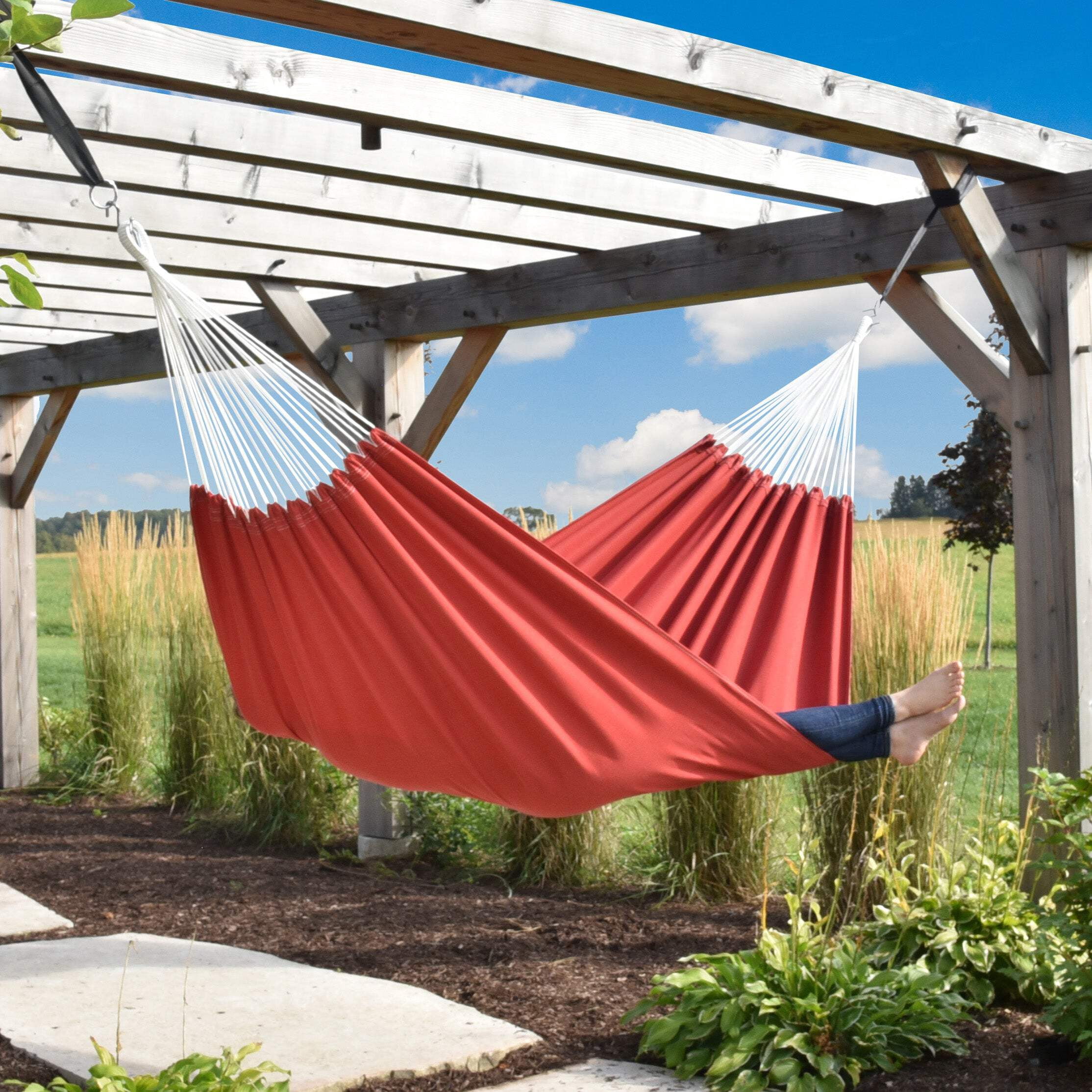 Vivere Brazilian Double Sunbrella® Hammock - Crimson
