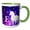 Green/White, variant on 3drose, Letter E Monogram Unicorn Purple Space Stars Personalized Initial E, 11oz Magic Transforming Mug