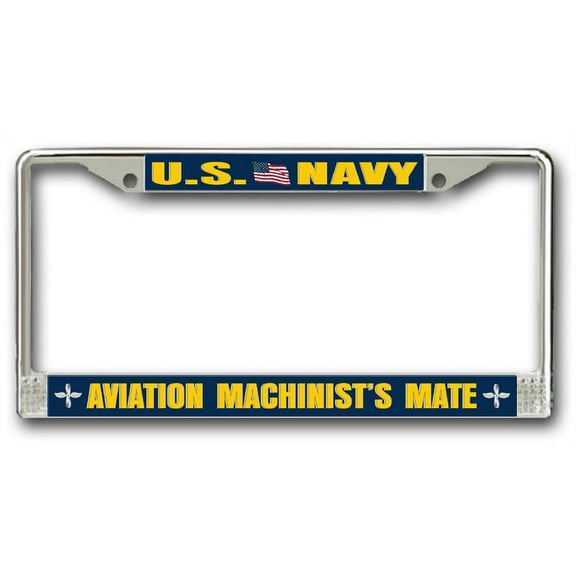 Navy Aviation Machinists Mate AD Chrome License Plate Frame