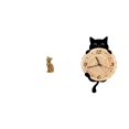 thumbnail image 1 of Figura de gato para escritorio, reloj de pared, adorno minimalista de resina MDF con diseño elegante para sala de estar, oficina o dormitorio. Ideal p, 1 of 8